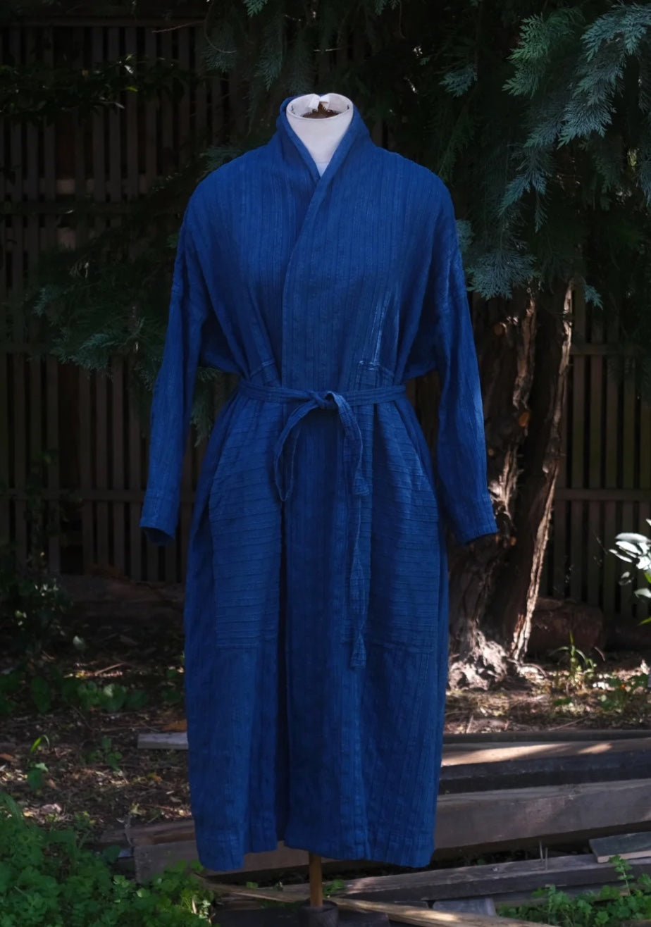 Indigo dyed coat
