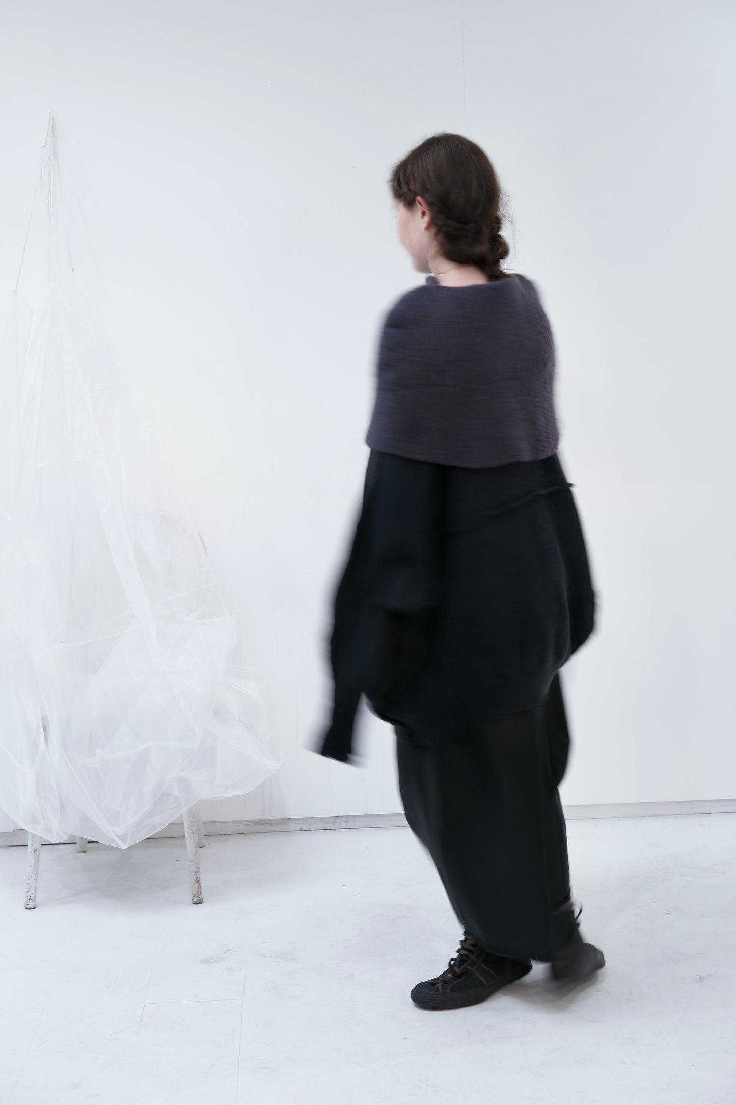 Blue grey thick hand stitched shoulder cape