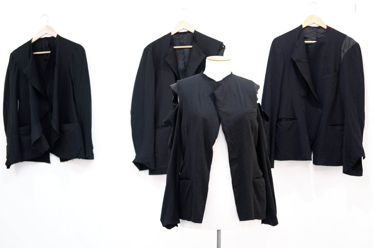 Deconstructed jacket with raw edges (no lining )
