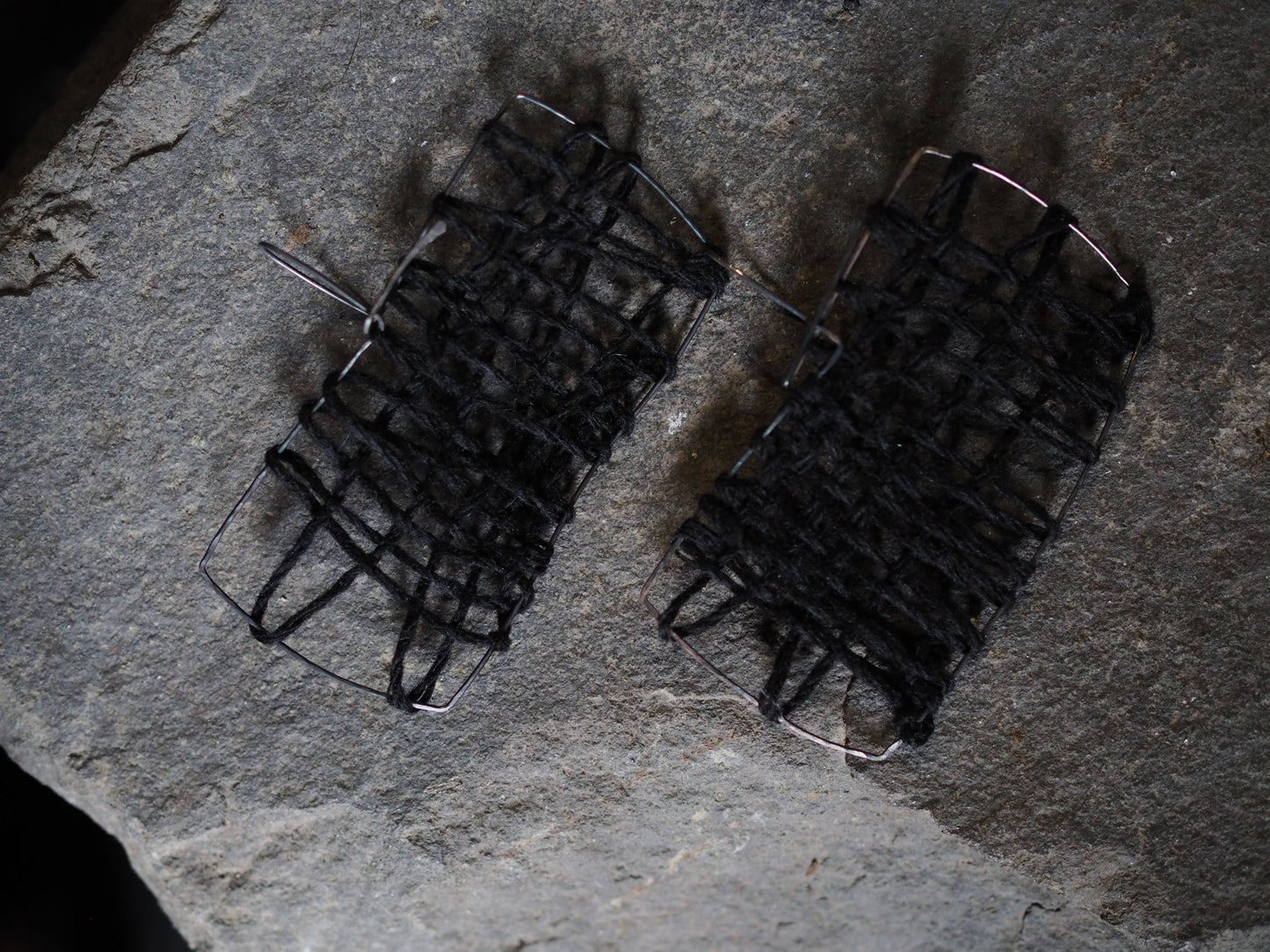 Earrings With Hand-dyed Silk/Wool Yarn