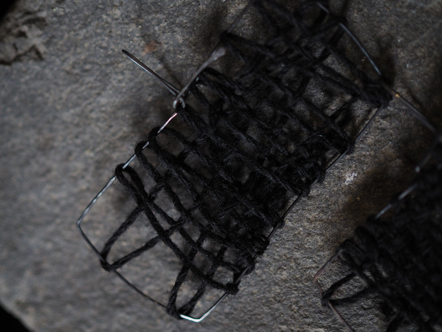 Earrings With Hand-dyed Silk/Wool Yarn