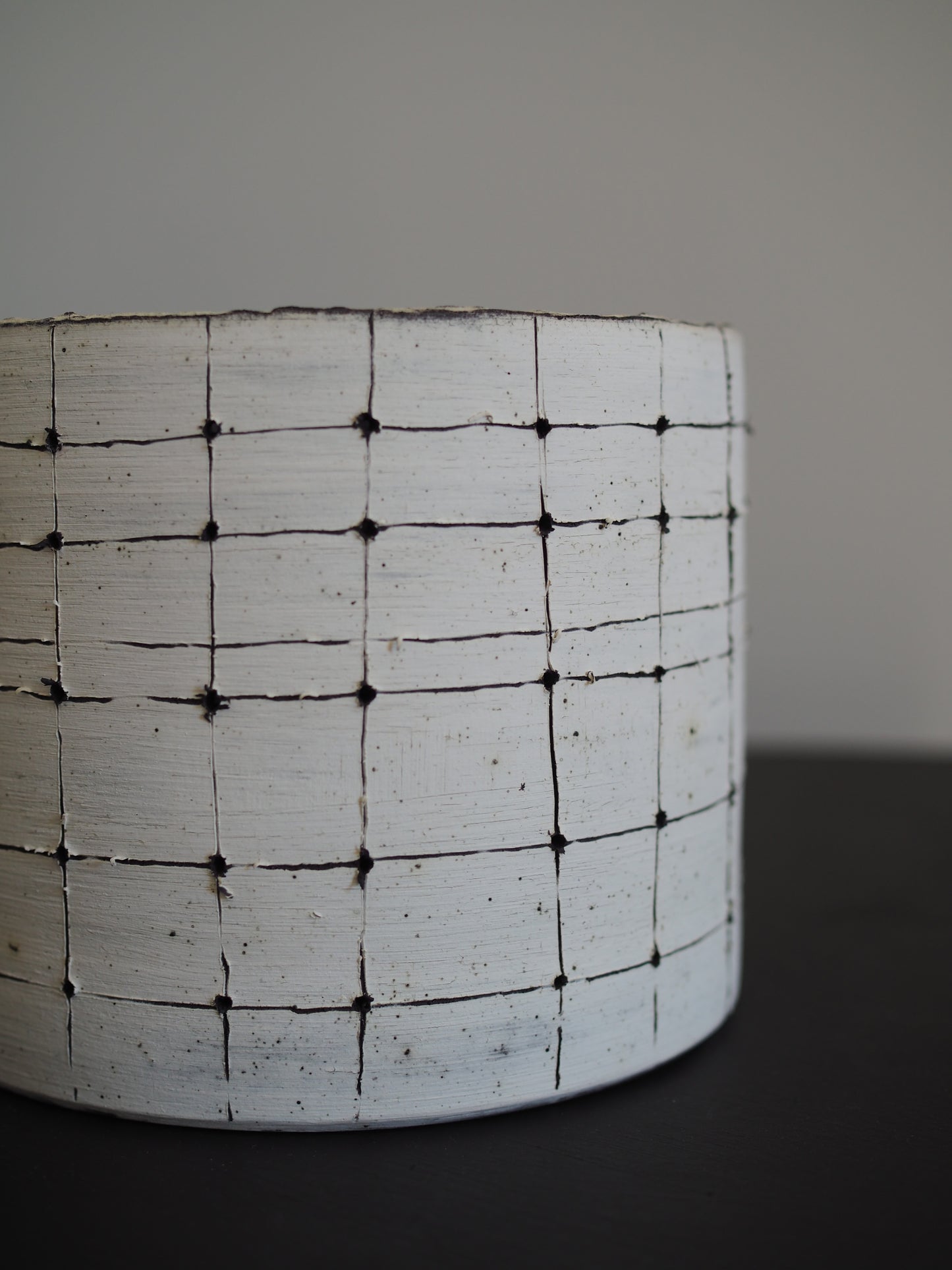 White Pierced Cylinder Bowl