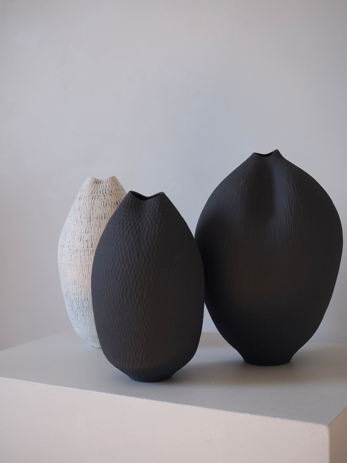 Large Carved Pod Vase