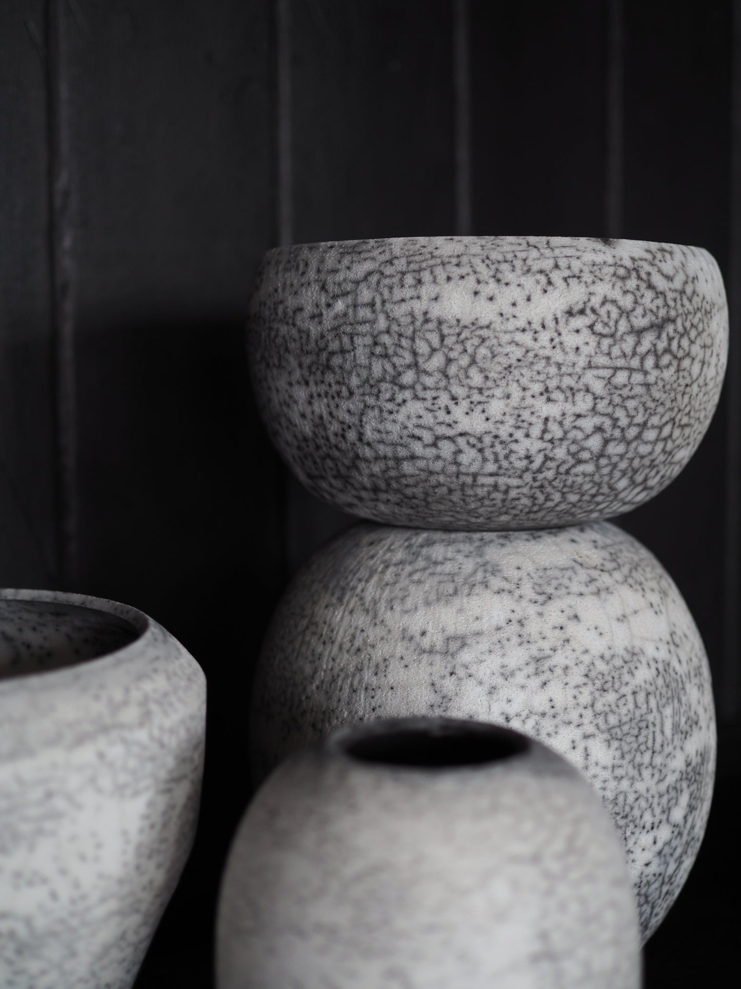 Raku Lidded Curve Jar