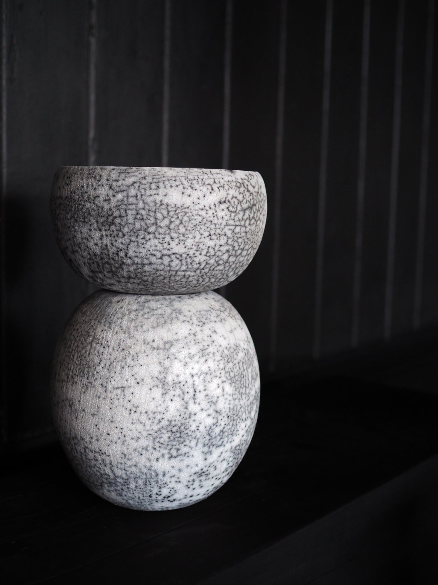 Raku Lidded Curve Jar