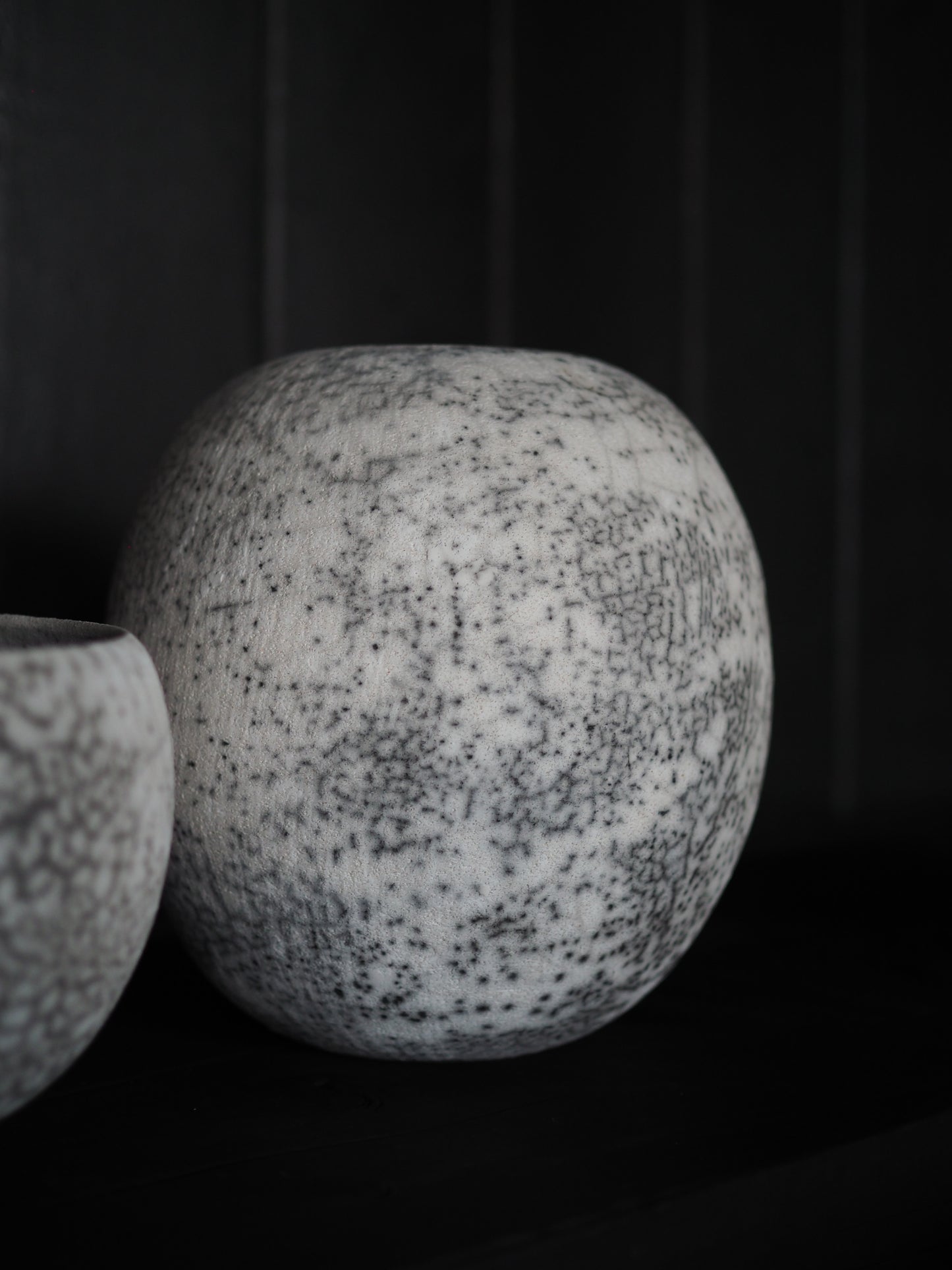 Raku Lidded Curve Jar