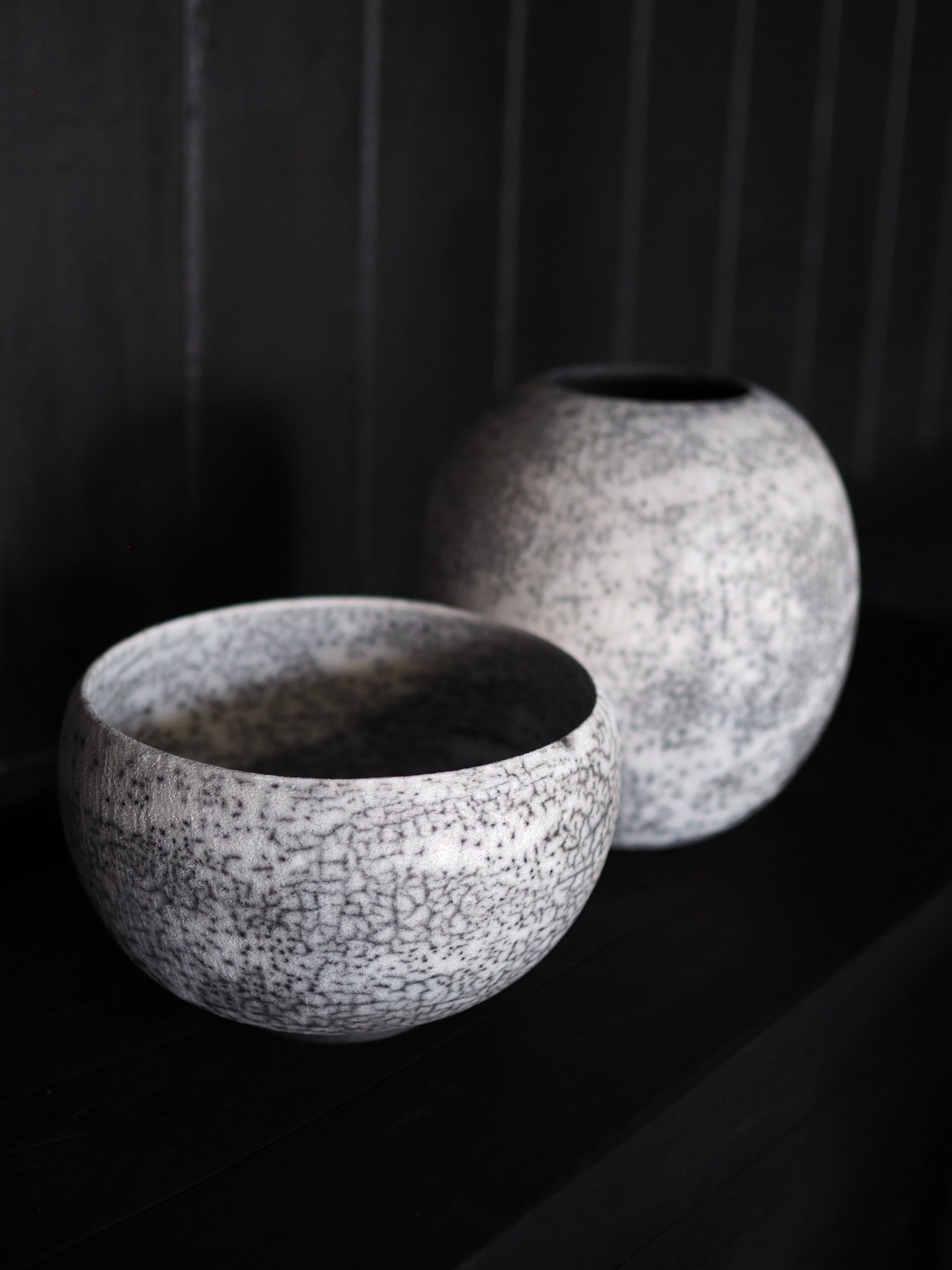 Raku Lidded Curve Jar