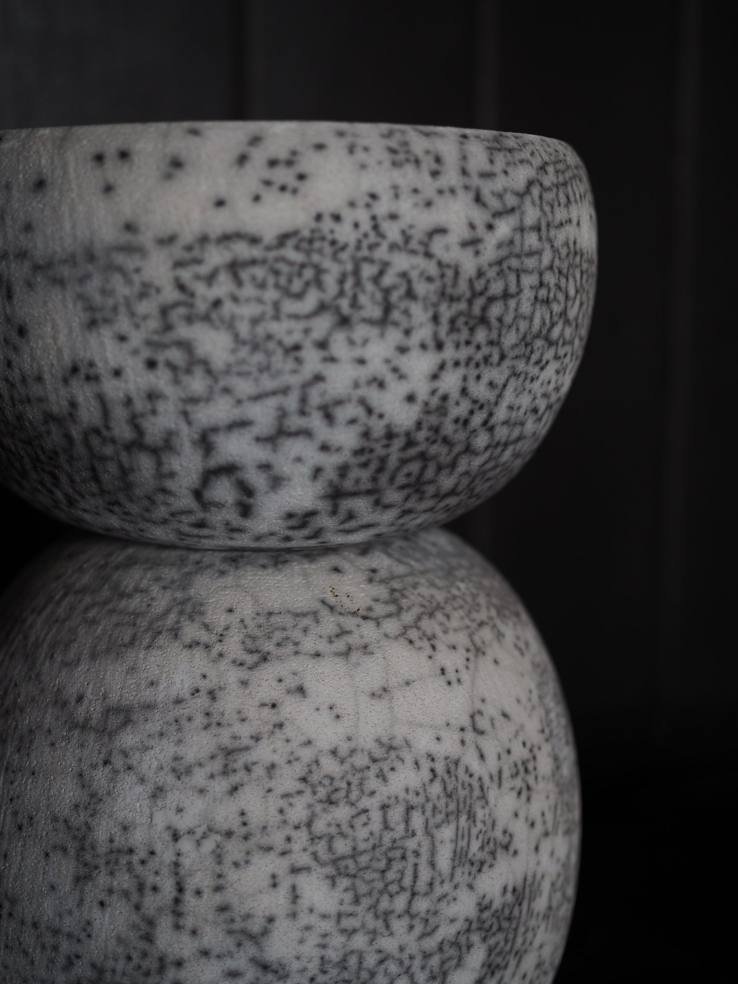 Raku Lidded Curve Jar