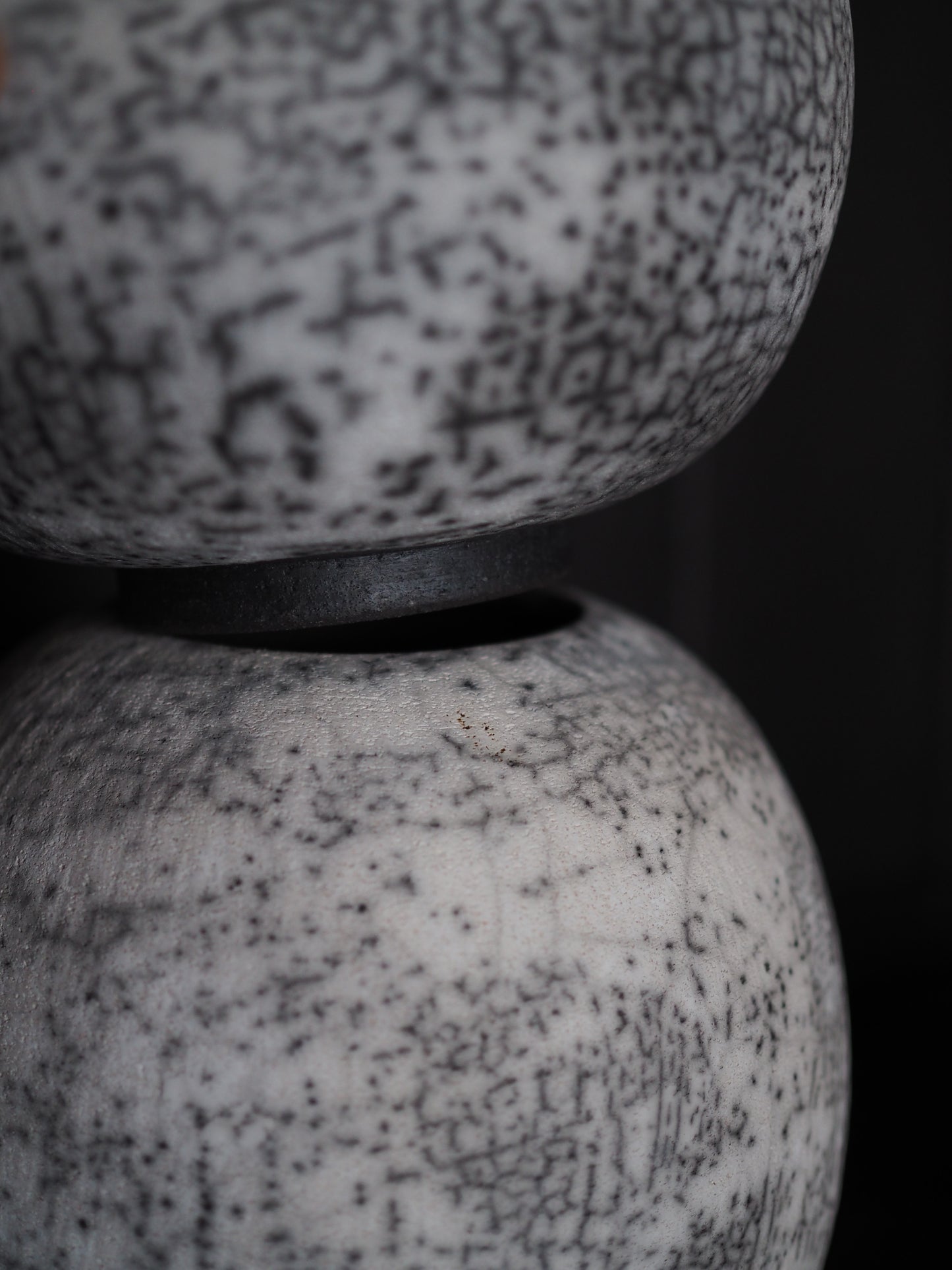 Raku Lidded Curve Jar