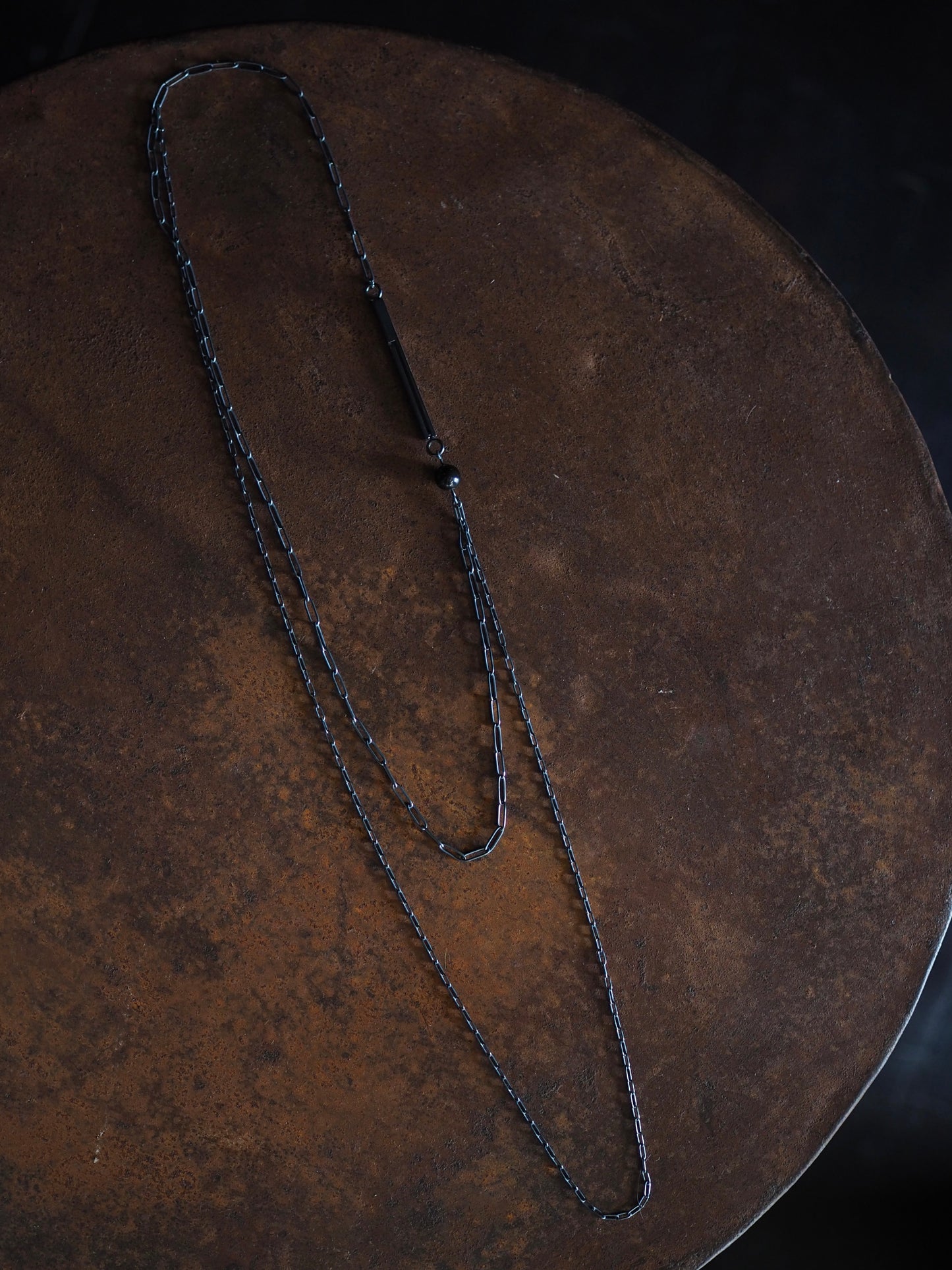 Black Oxidised Chains Necklace