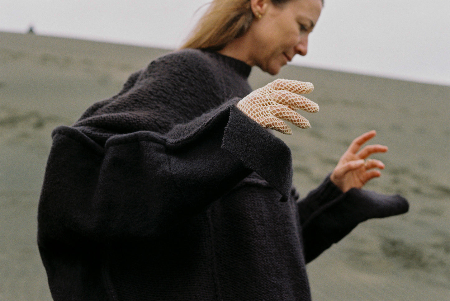 Oversize Hand Knit Jumper with Blanket Back