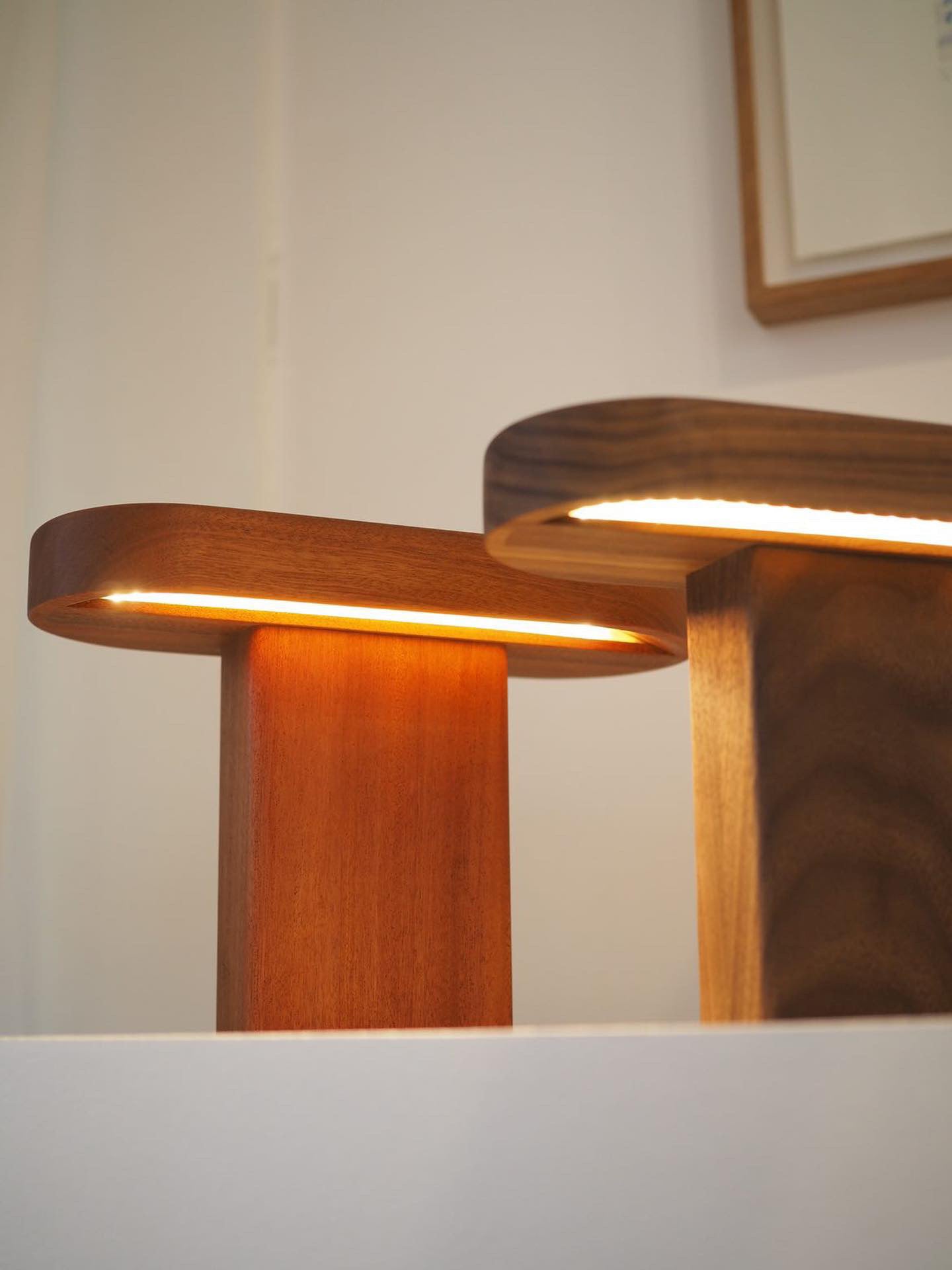 Table Lamp, Walnut or Mahogany