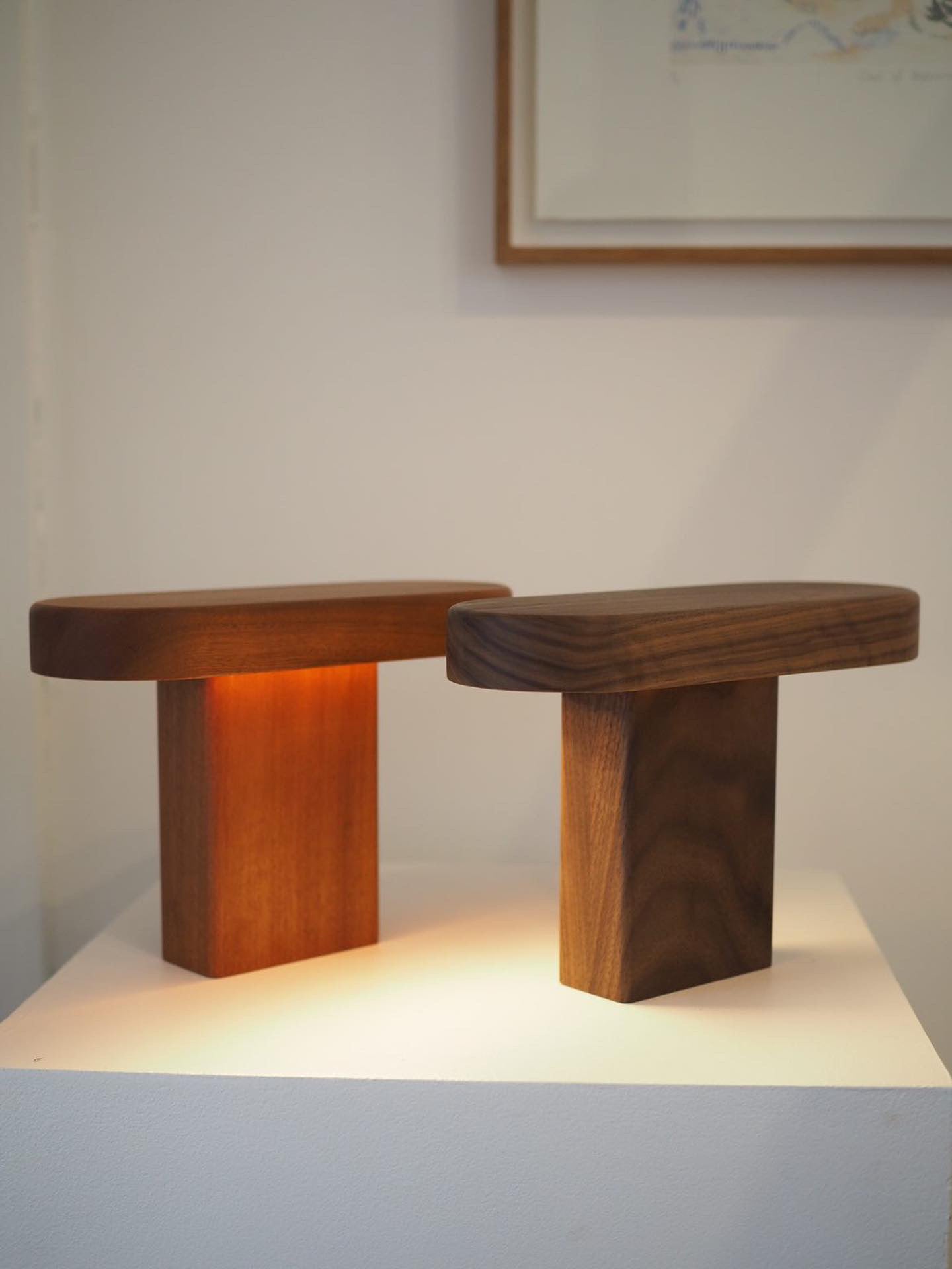 Table Lamp, Walnut or Mahogany