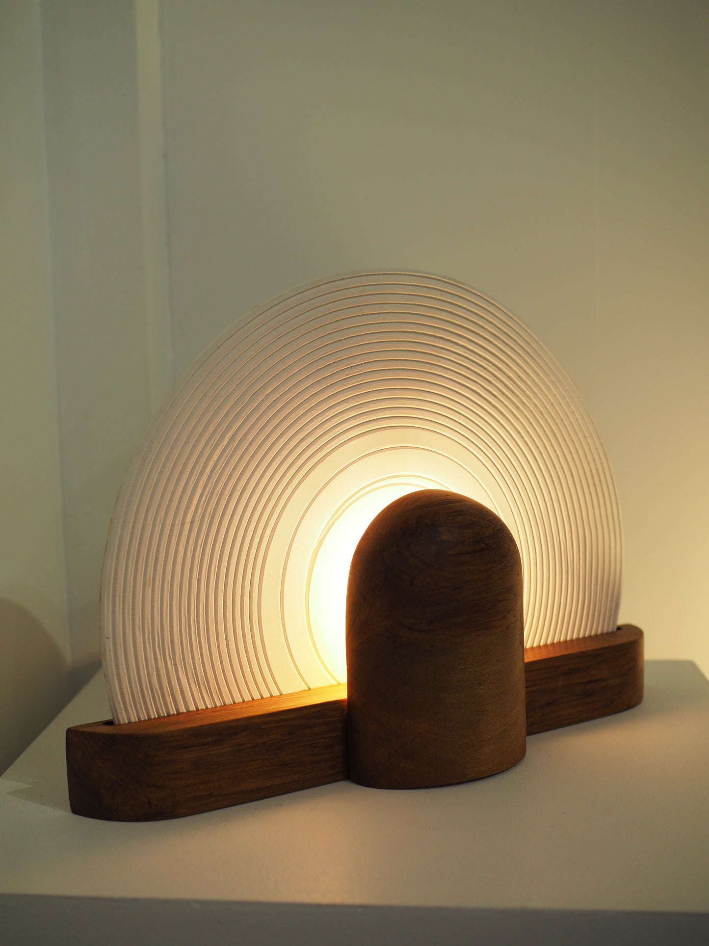 UNGLAZED PORCELAIN RECORD LAMP