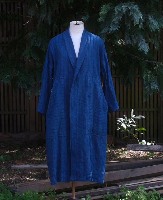 Indigo dyed coat