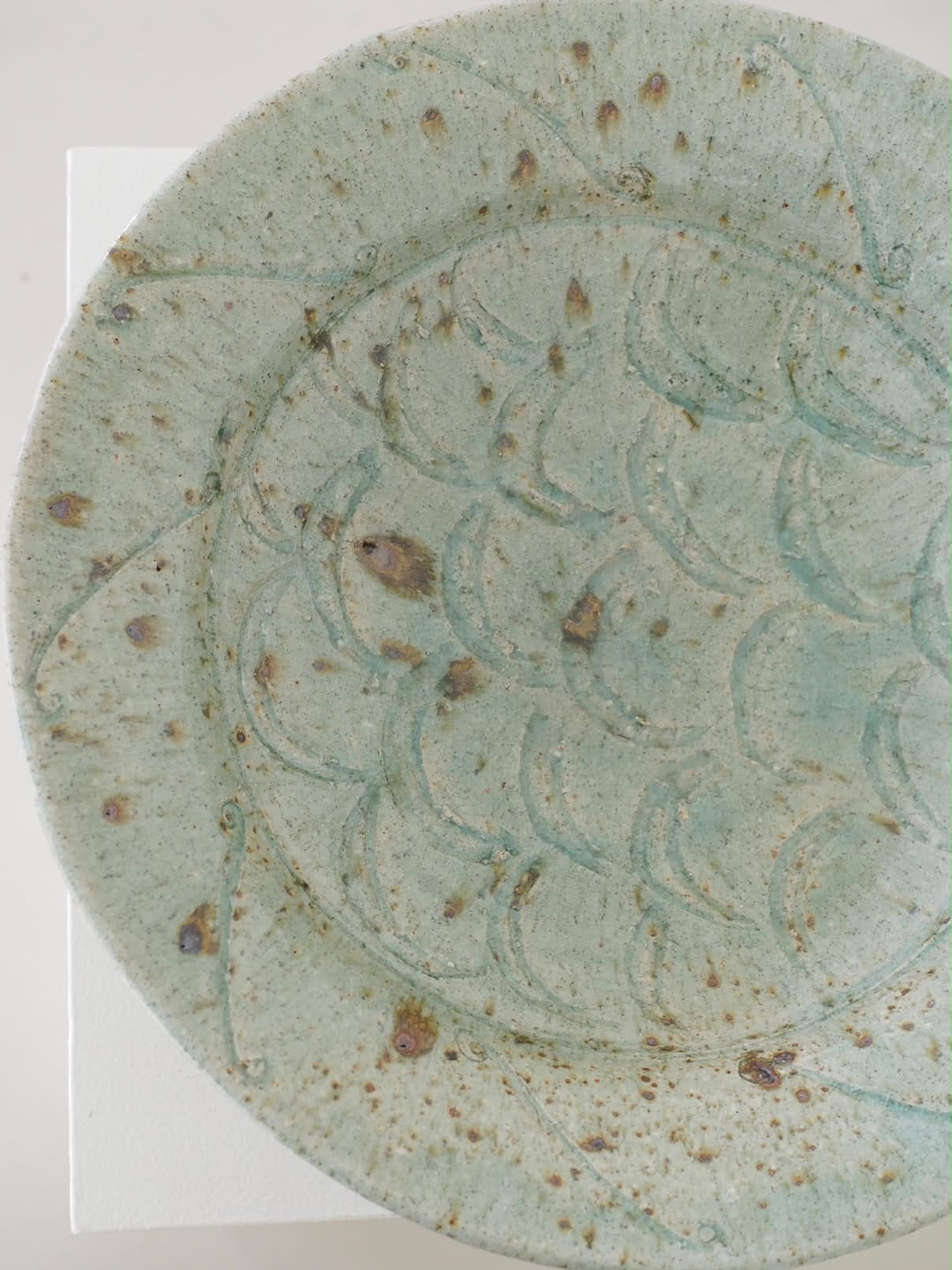 Flat Bowl with Celadon Glaze