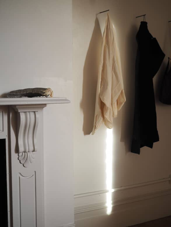 Cream silk '2 sides' L/S top