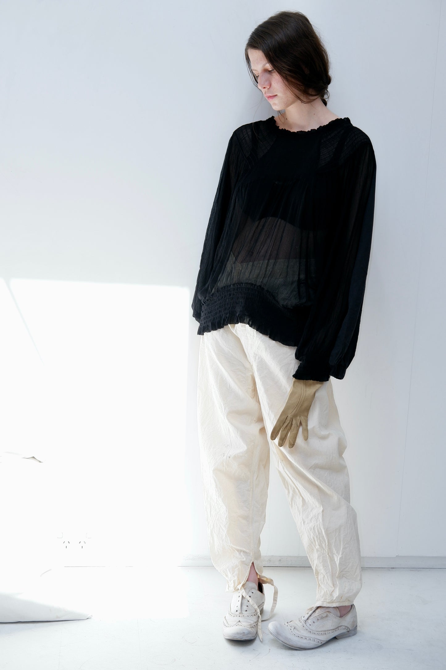 Black '2 sides' top with sheer front