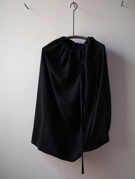 Black patched kimono silk sculptural skirt