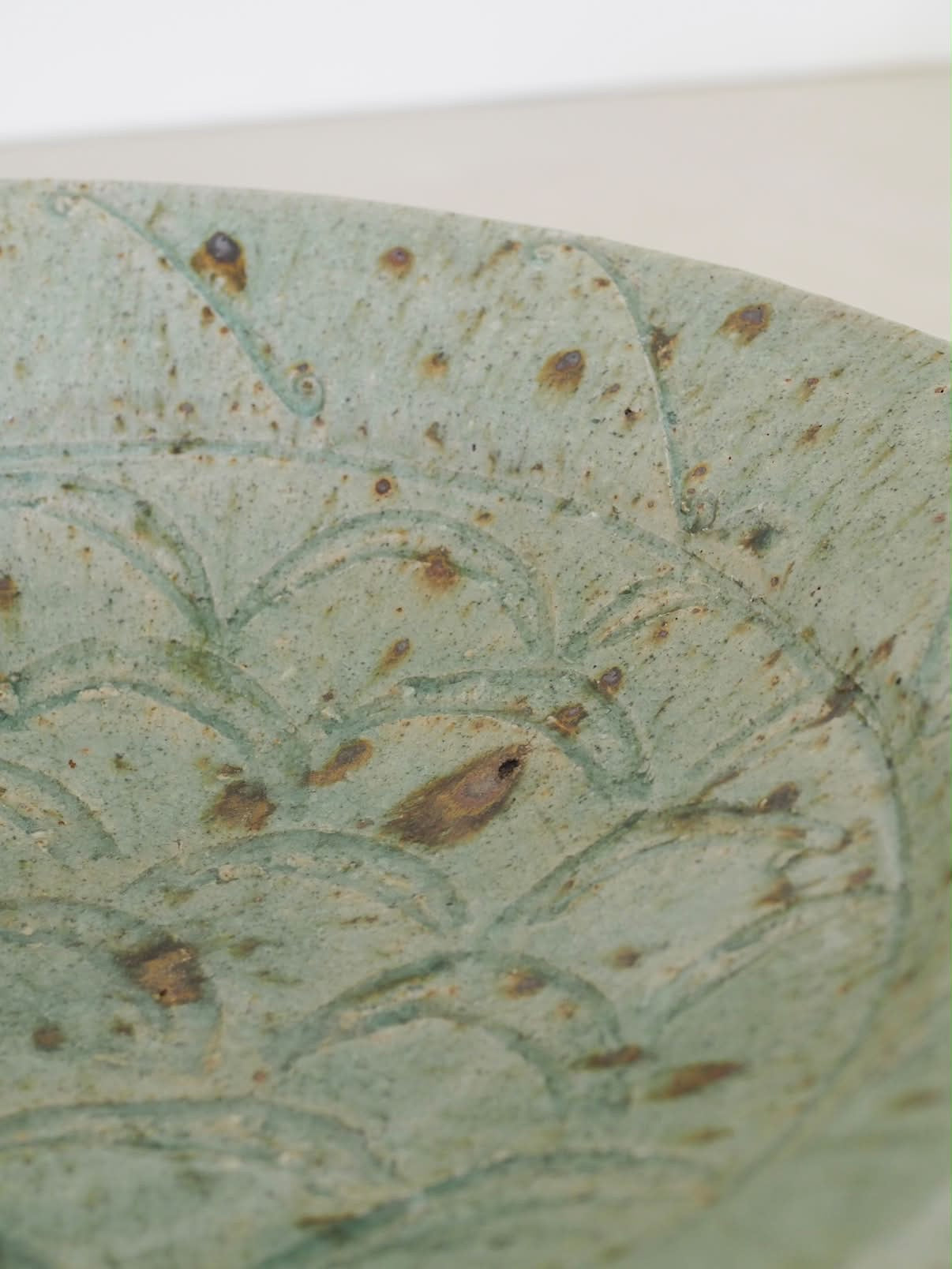 Flat Bowl with Celadon Glaze