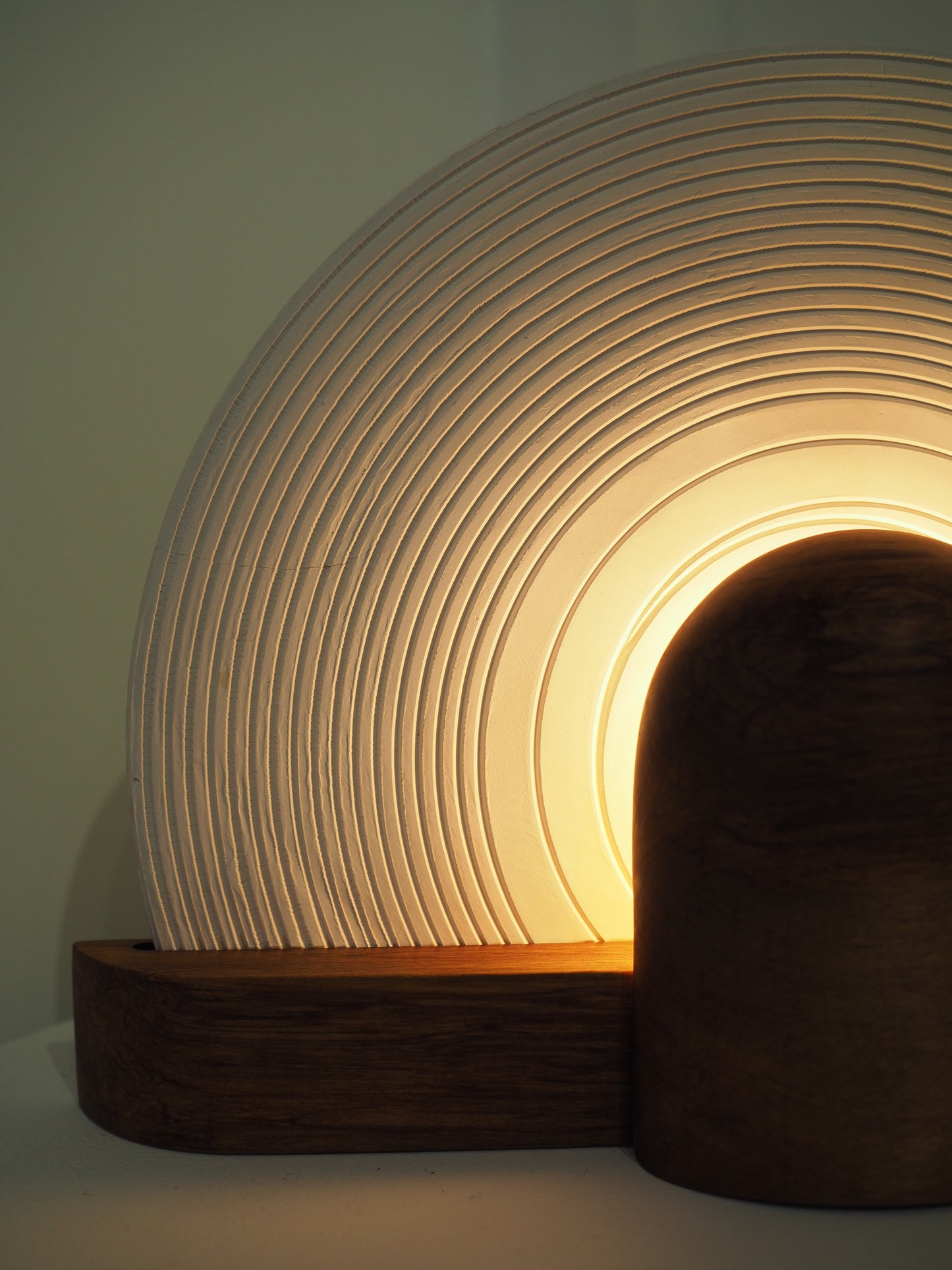 UNGLAZED PORCELAIN RECORD LAMP