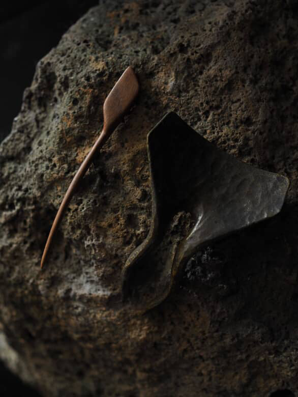 Hand carved houhere wood radar hairpin or Hand carved Kwila shawl pin