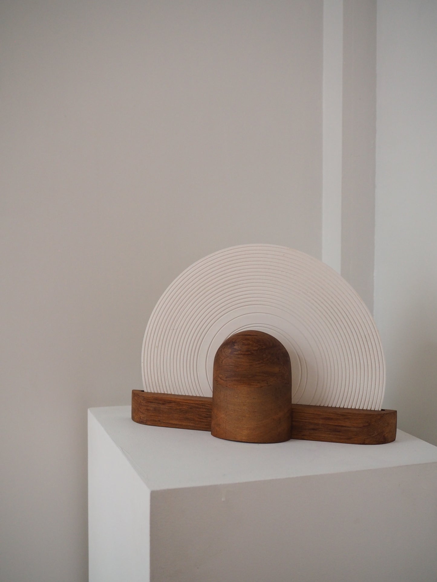 UNGLAZED PORCELAIN RECORD LAMP