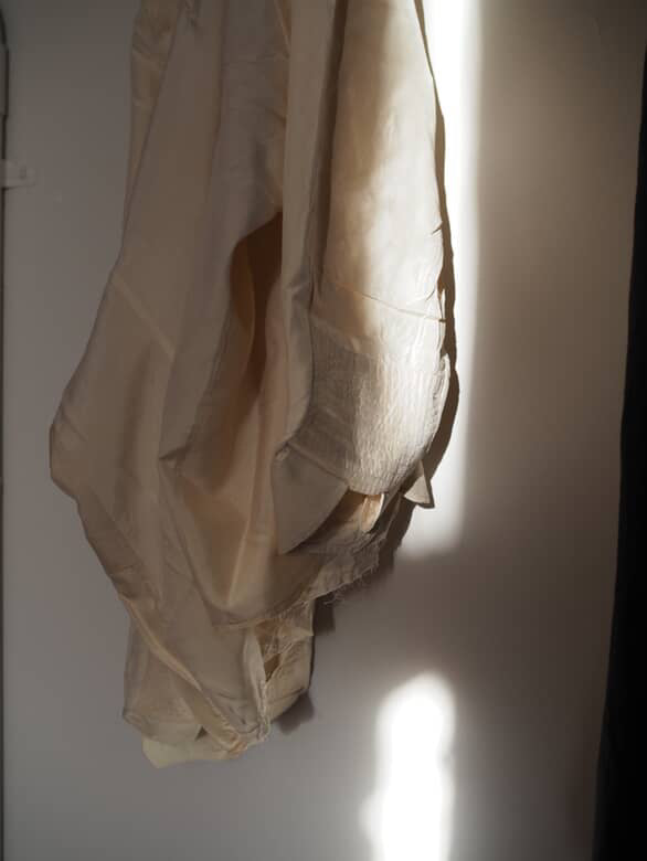 Cream silk '2 sides' L/S top