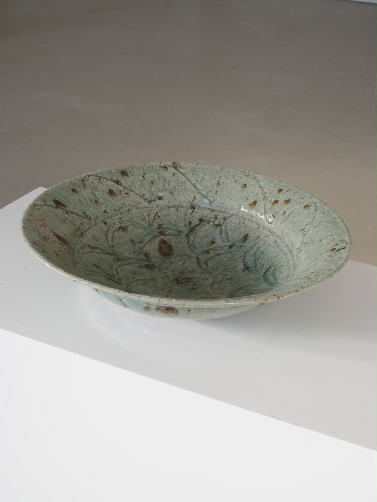 Flat Bowl with Celadon Glaze
