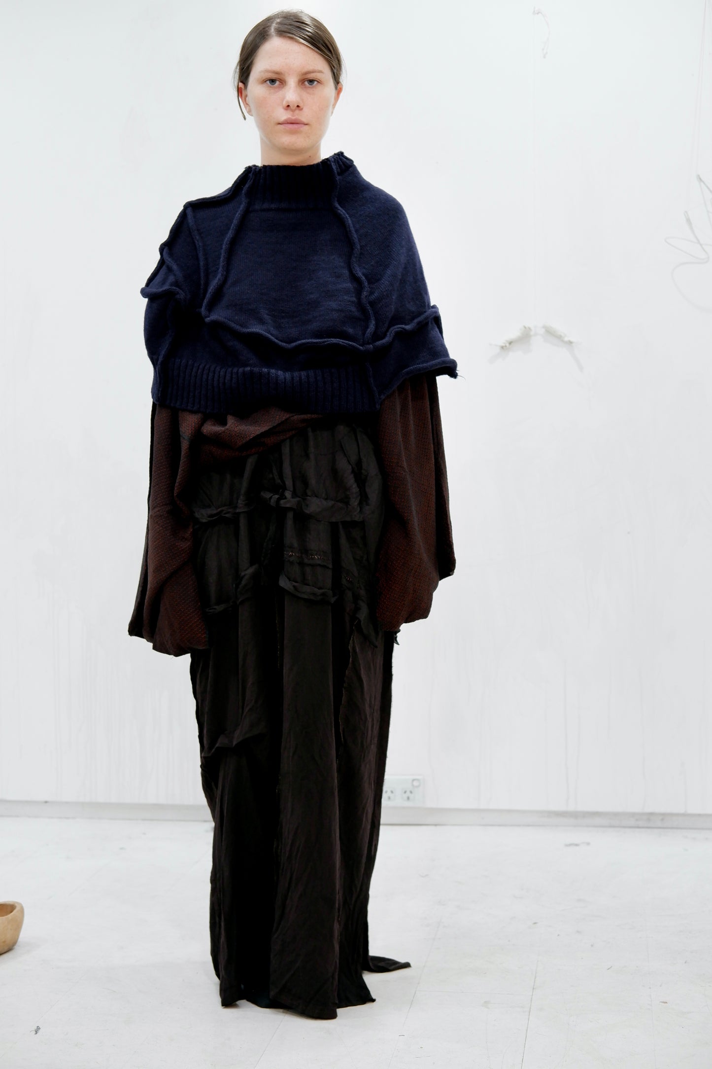 Kimono Silk Skirt with Wide Seams