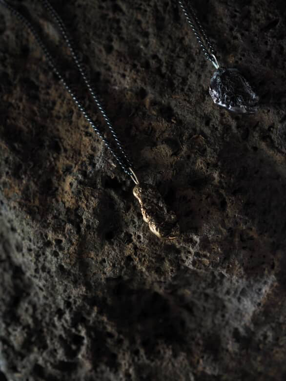 Necklace Silver or Gold nugget