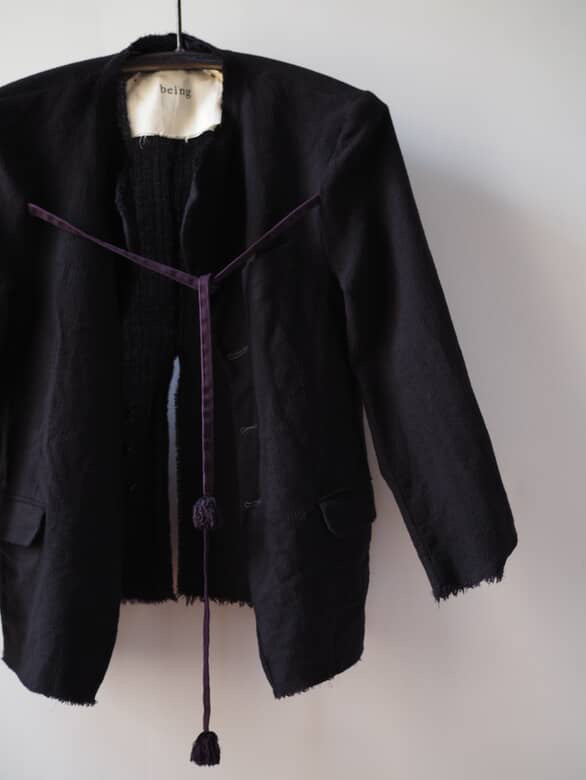 Light weight wool de-constructed jacket