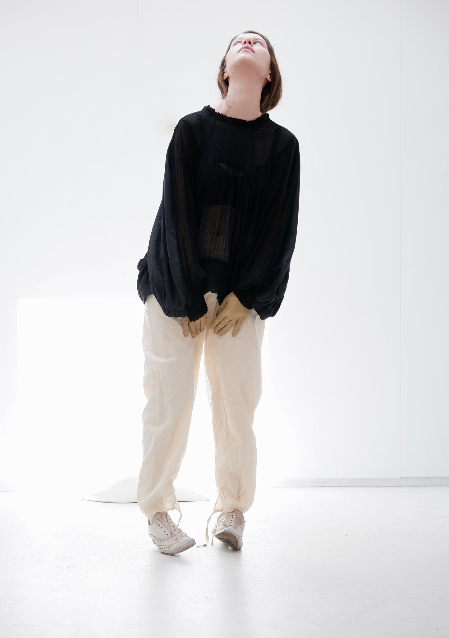 Black '2 sides' top with sheer front