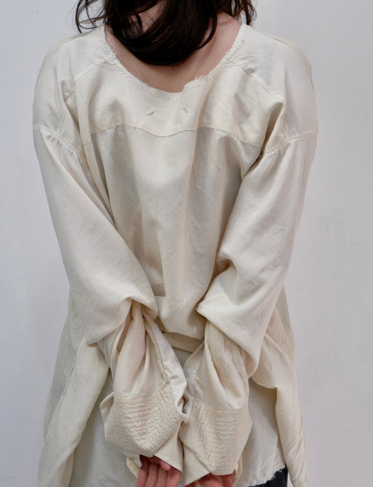 Cream silk '2 sides' L/S top