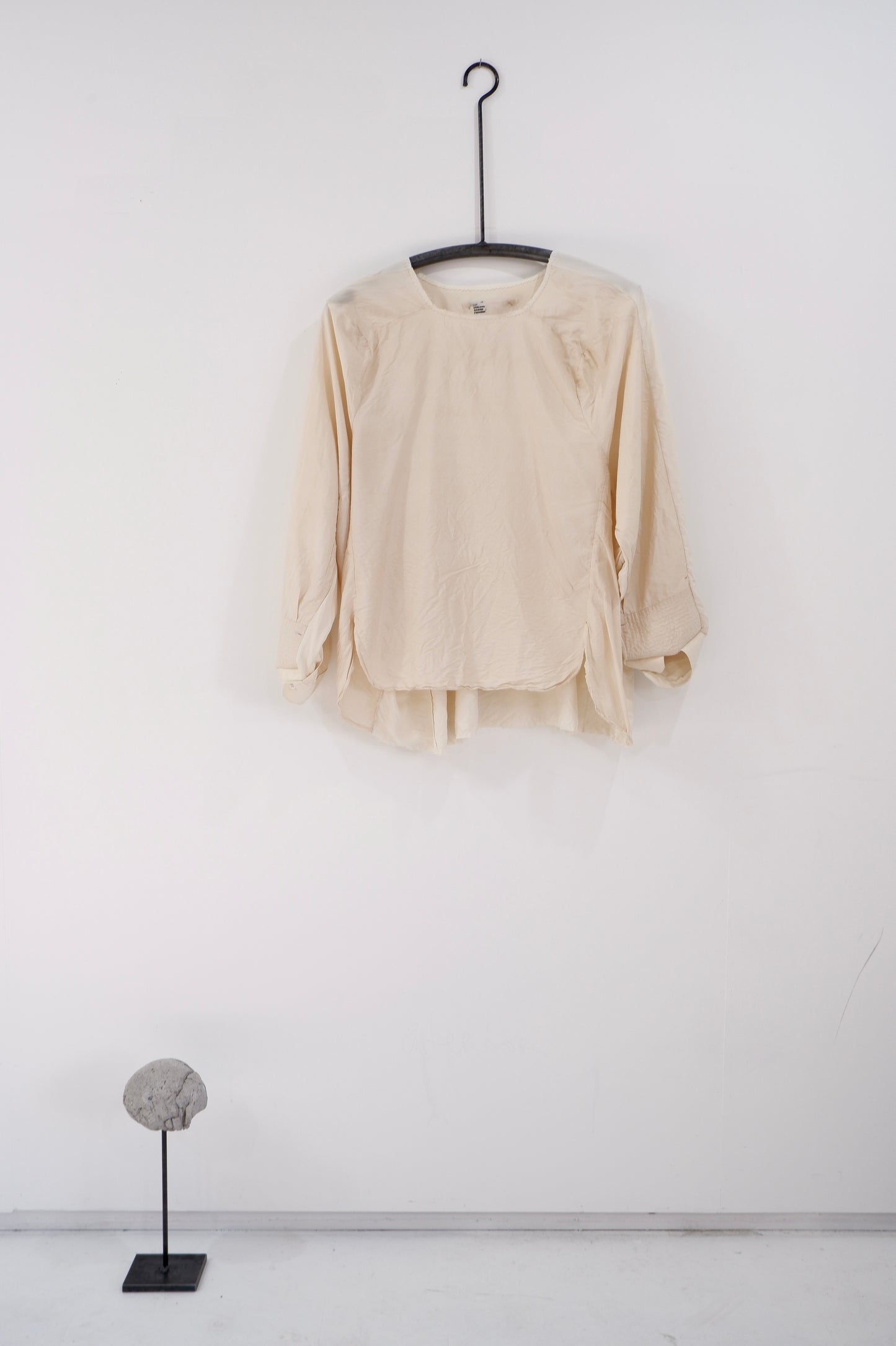 Cream silk '2 sides' L/S top