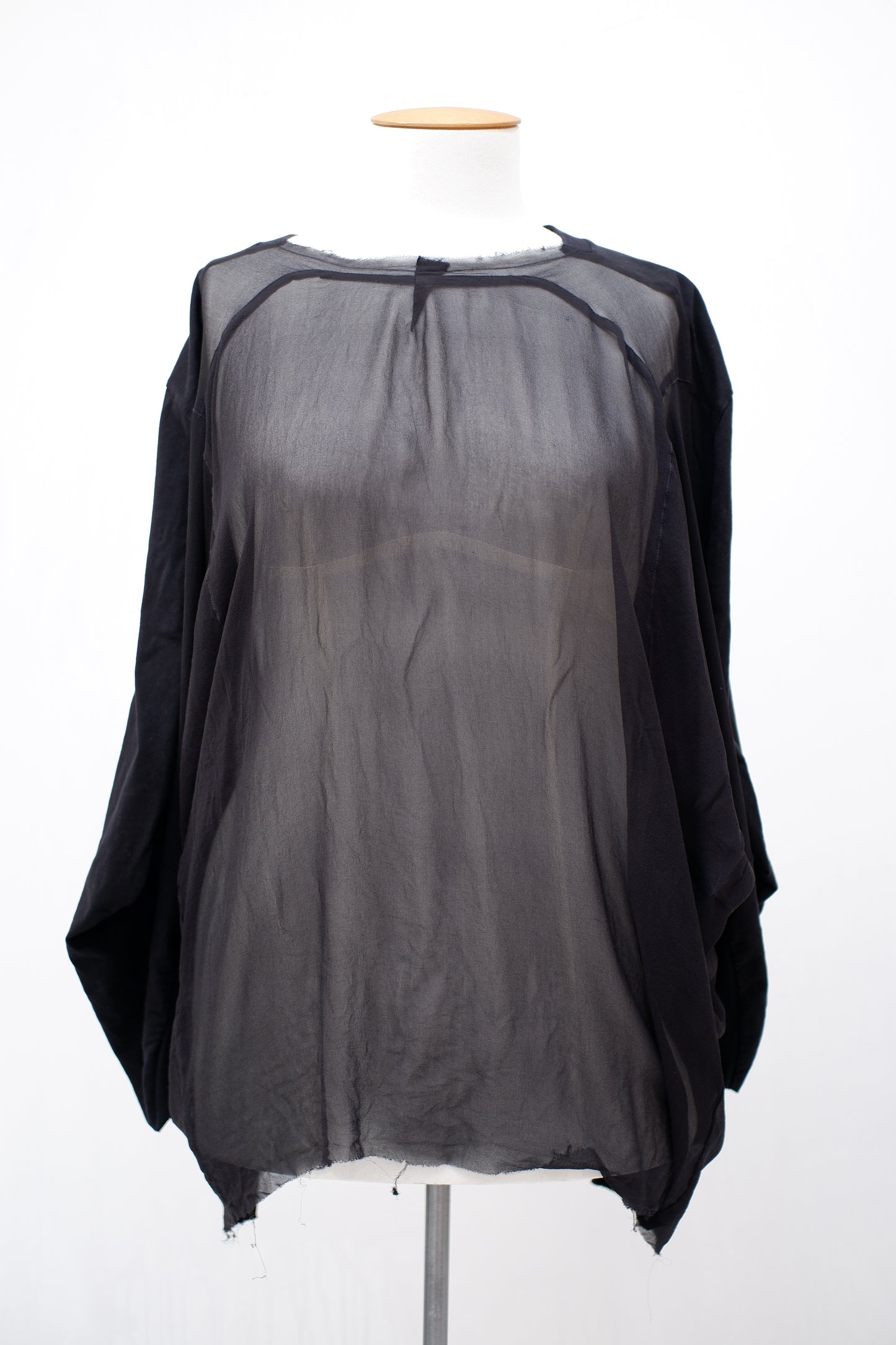 Black two sides singlet w. Sheer front