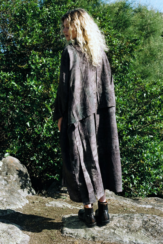 Hand Dyed Vintage Kimono Silk Dress, Ver.1