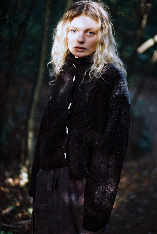 Hand Dyed, Hand Stitch Wool Cardigan
