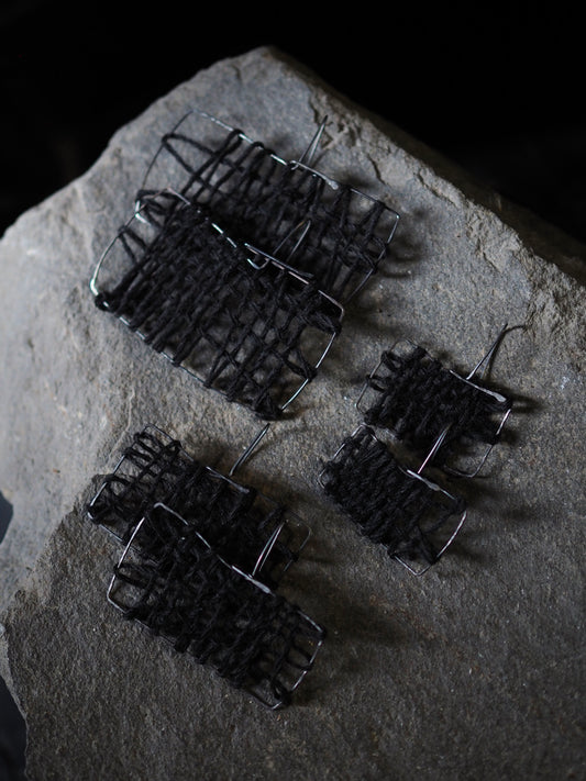 Earrings With Hand-dyed Silk/Wool Yarn