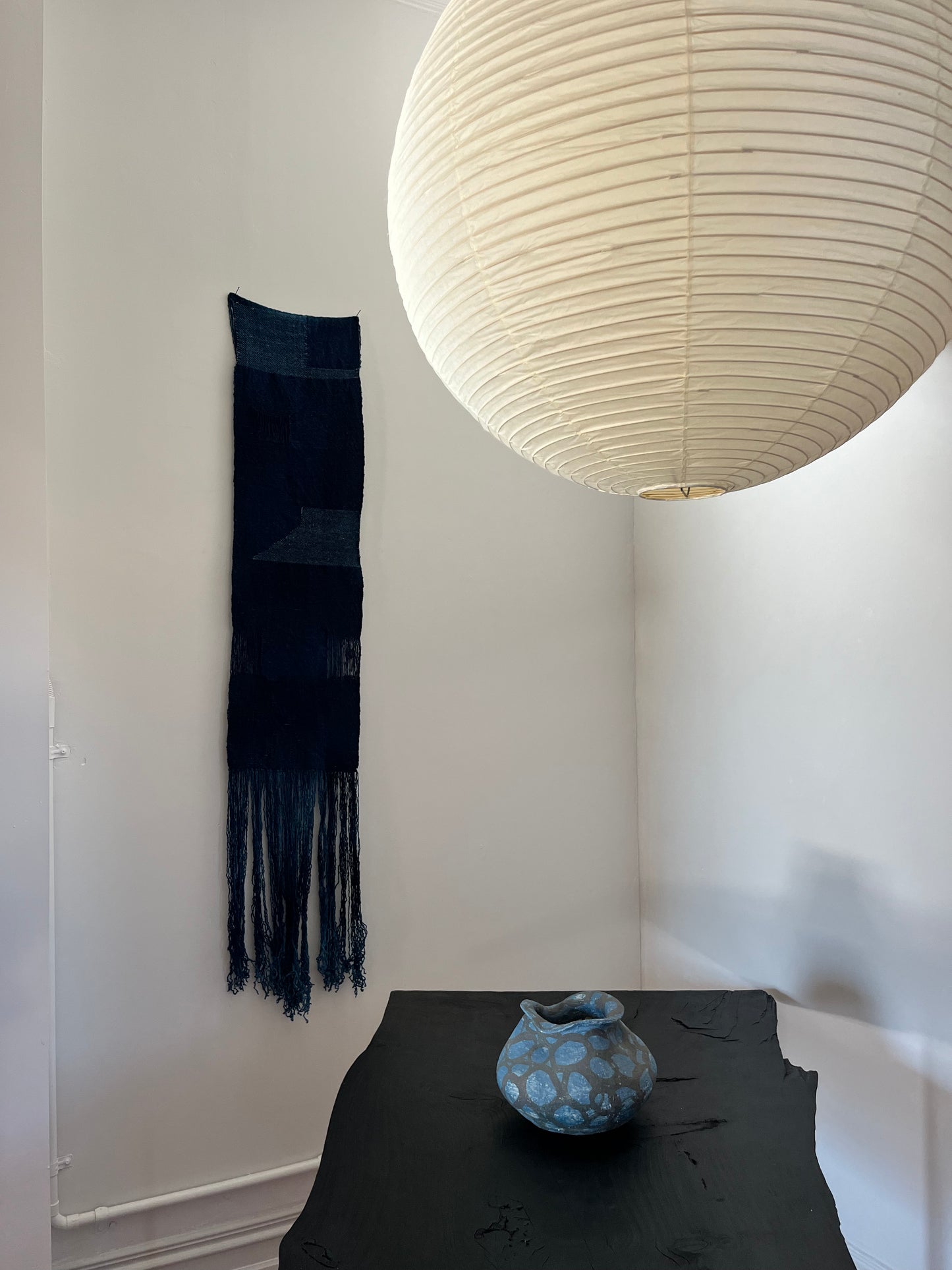 Hand-Dyed Linen / Wool Indigo Tapestry