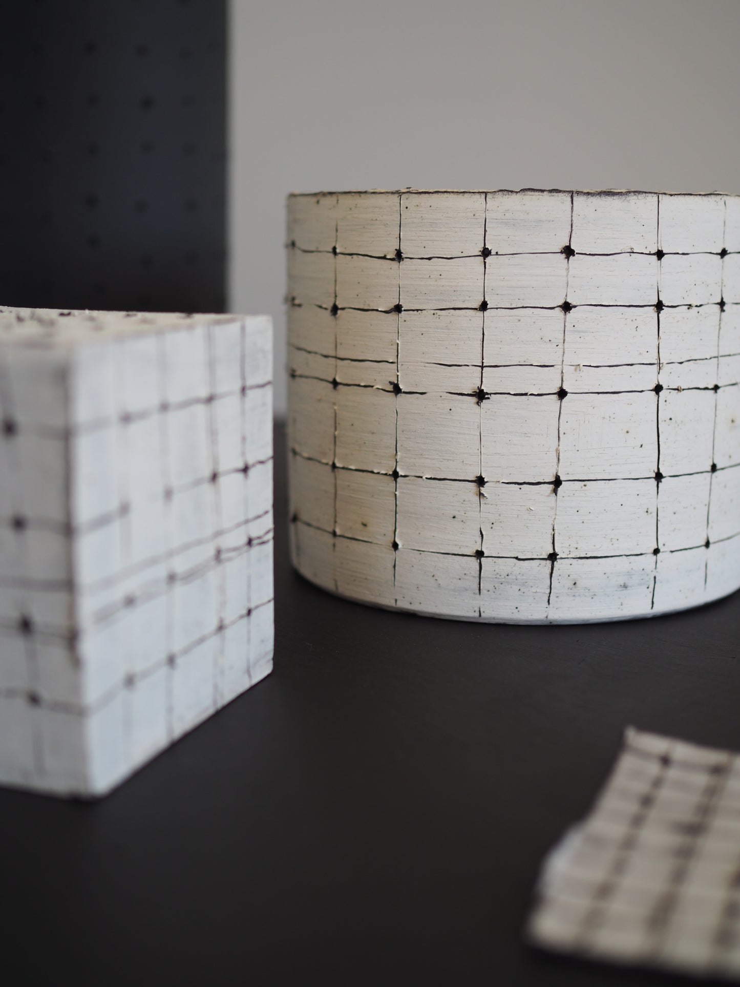 White Pierced Cylinder Bowl
