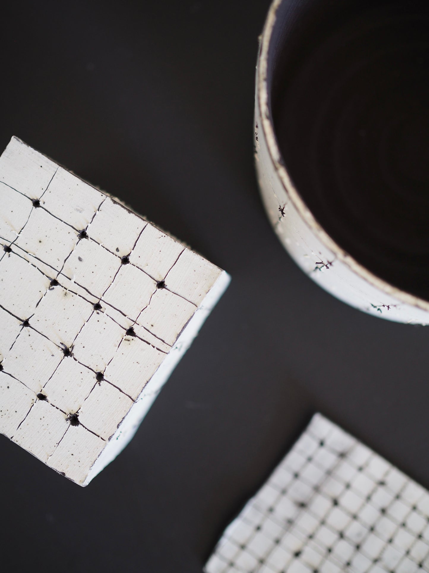 White Pierced Cylinder Bowl