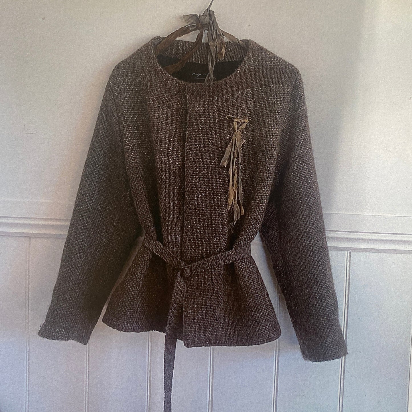 Hand-Woven, Hand-Stitched Brown Wool Jacket