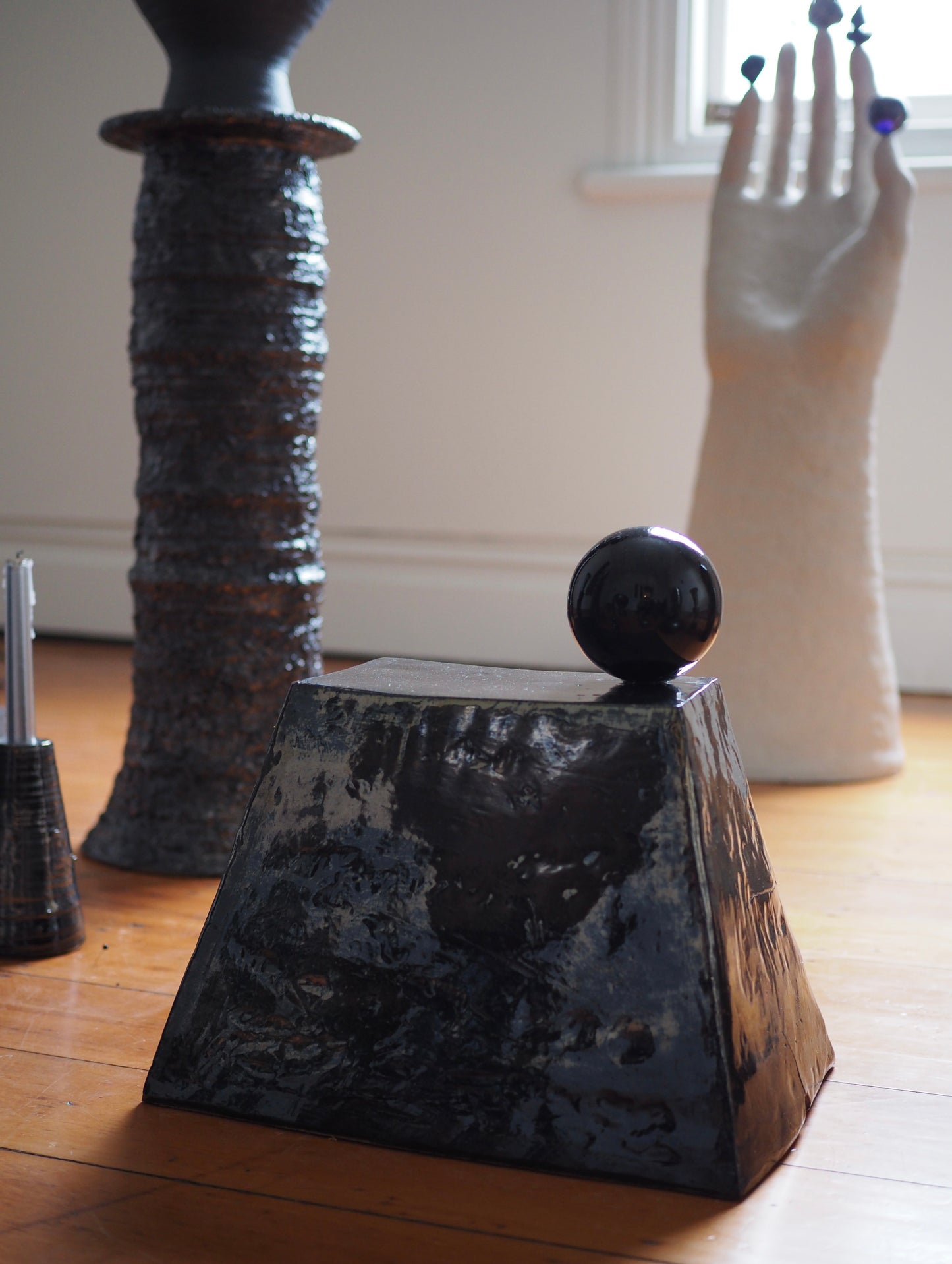 Sculpture - Pyramid with Obsidian