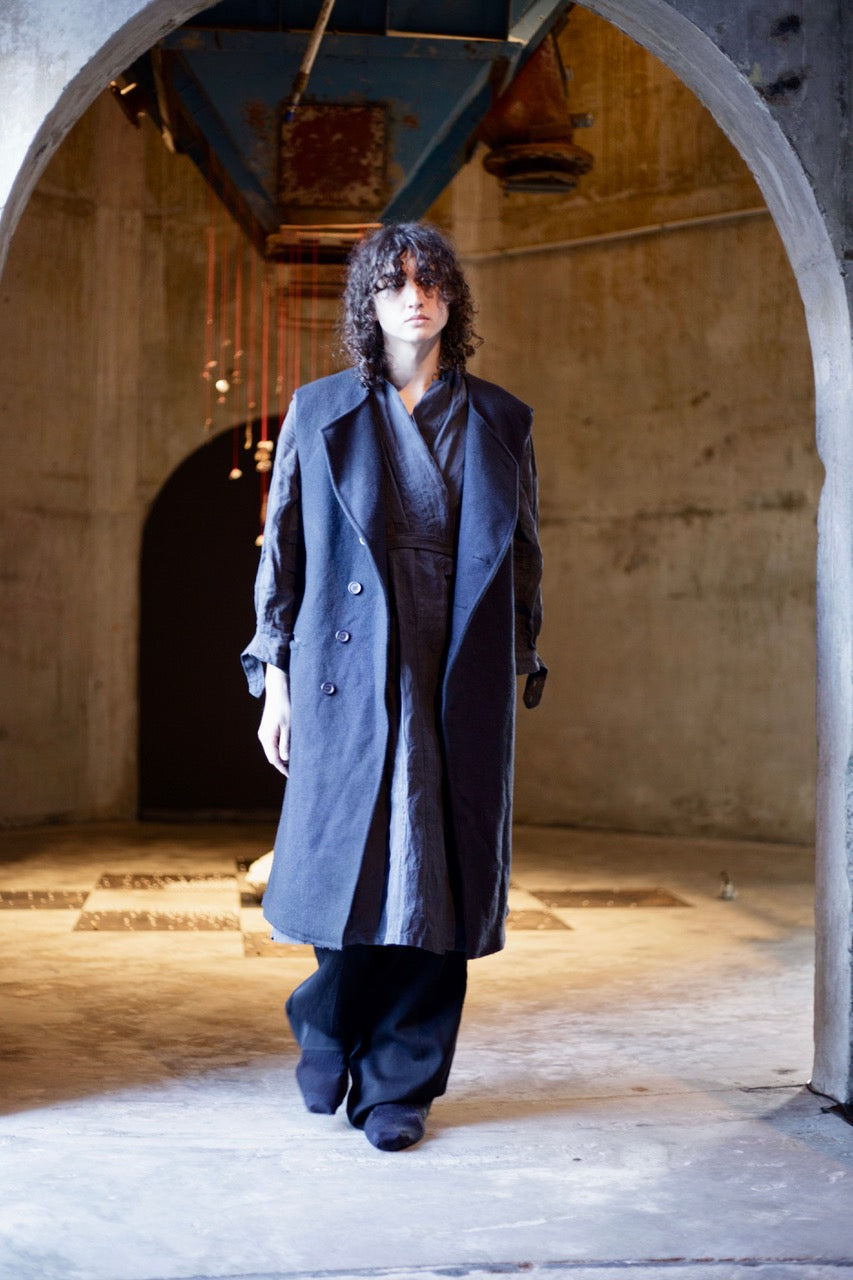 Navy Oversized Sleeveless Coat