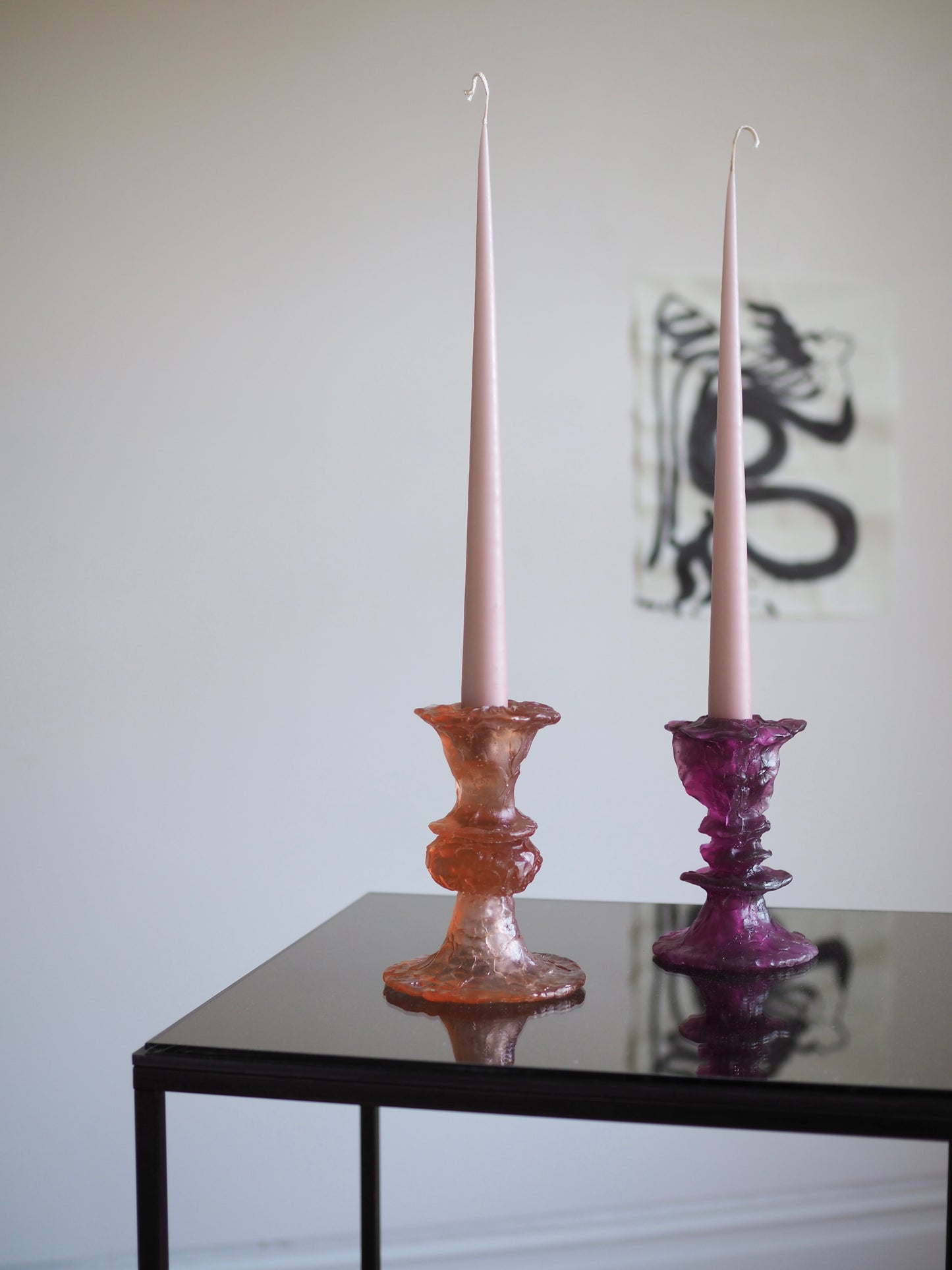 Pinched Amethyst Candlestick