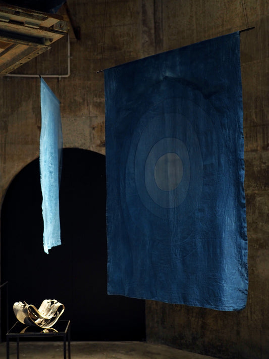 'A house built from inherited bricks' - silk organza piece