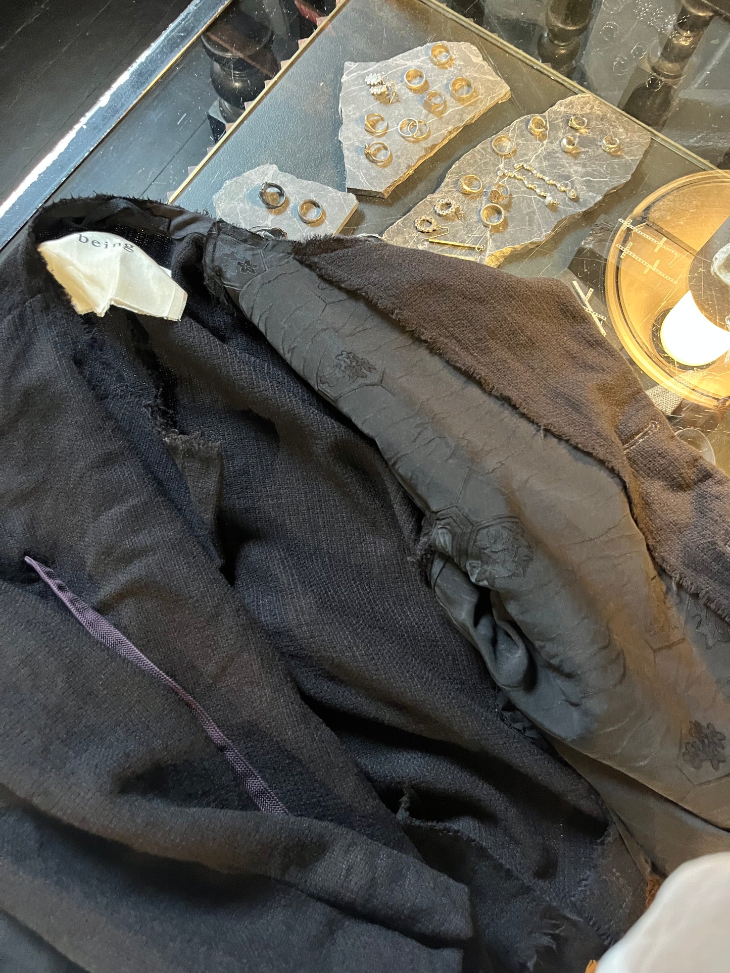 Light weight wool de-constructed jacket