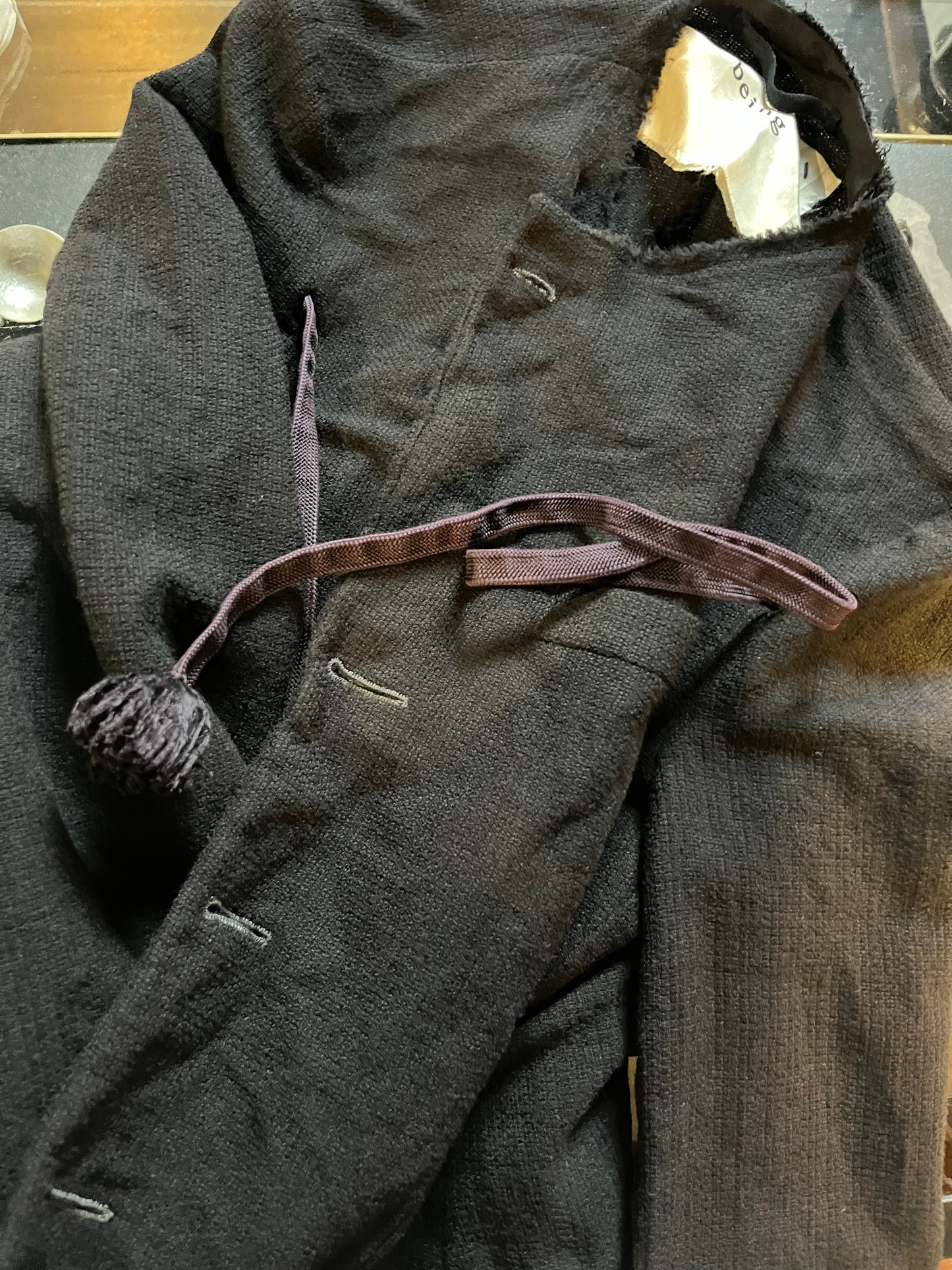 Light weight wool de-constructed jacket