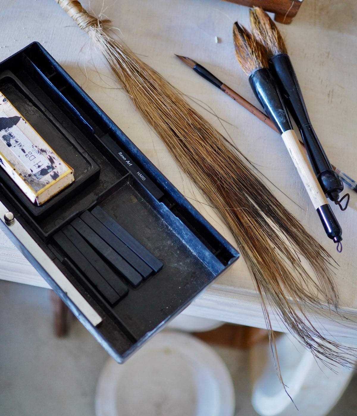 Make your Own Brush with Cabbage Tree Laves & Ink Drawing - Tutor by Jane Burn - Gallery Image